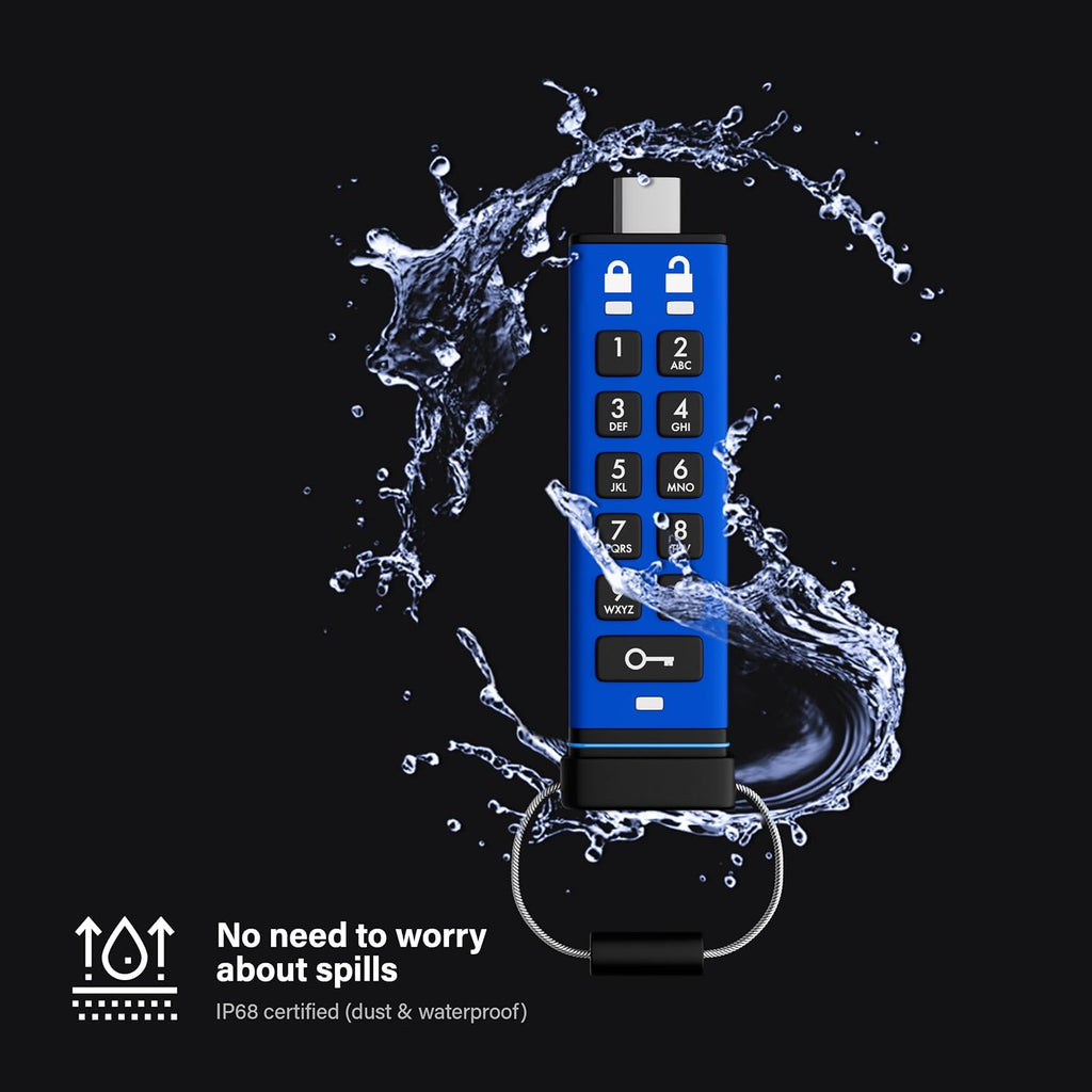 iStorage datAshur PRO+C 32GB | Secure USB Type-C Memory Stick | FIPS 140-3 Level 3 Certified | PIN Protected | Type C-A Adapter Included. - Image 4