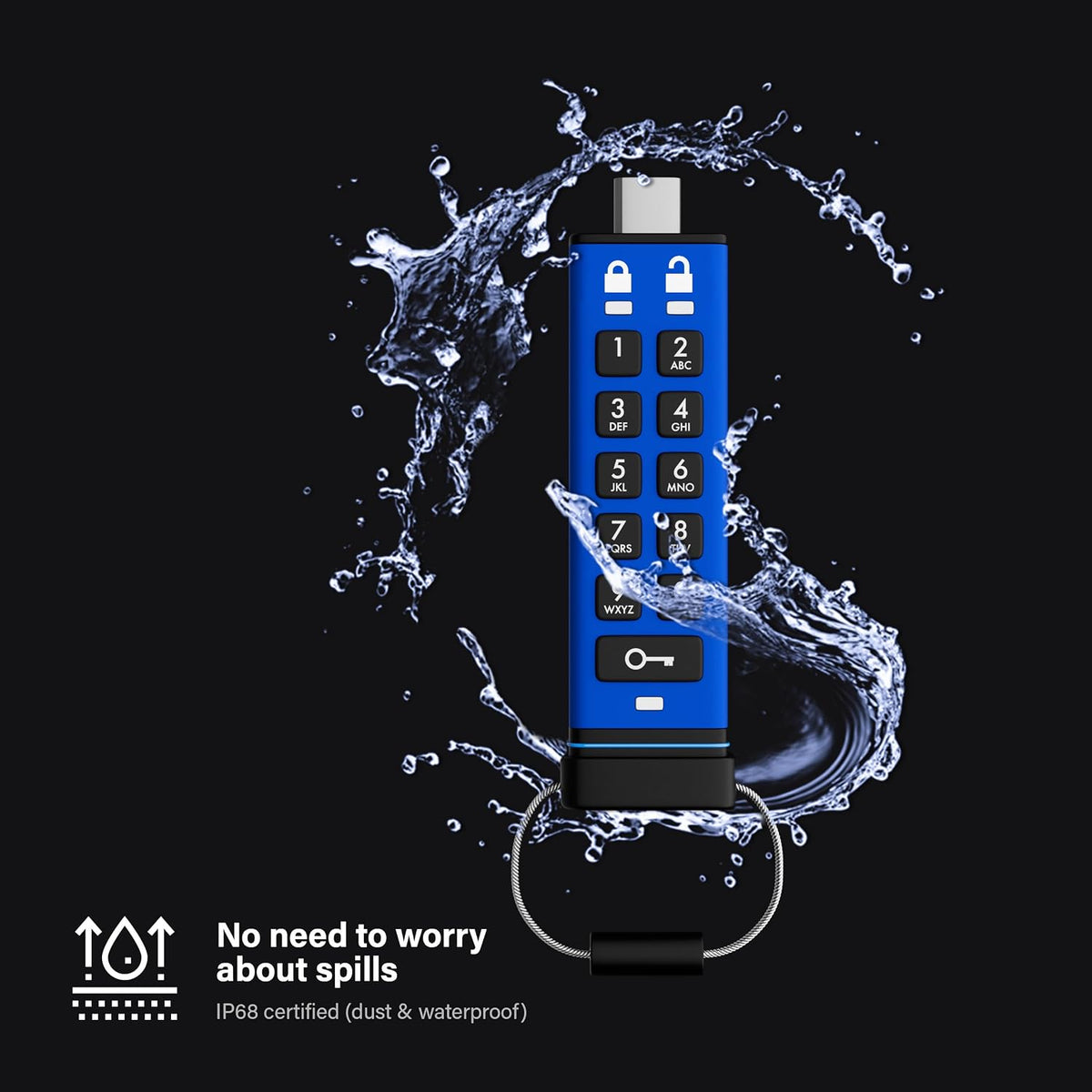 iStorage datAshur PRO+C 32GB | Secure USB Type-C Memory Stick | FIPS 140-3 Level 3 Certified | PIN Protected | Type C-A Adapter Included. - Image 4