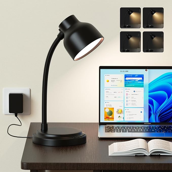 LED Desk Lamp with 96 LEDs,High lumens Table lamp | Desk Lamp for Office Home,4 Brightness Dimmable Flexible Table Lamp,Reading Light for Bedside, Office, and Study Desk Use by RORENSE