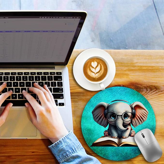 Funny Work Cute Mouse Pad, Small Round Mousepad for Desk, Laptop | Mini Travel Wireless Mice Pad for Computer, Office Accessories, Coworker Gifts, 8.6 x 8.6 inch - Image 3