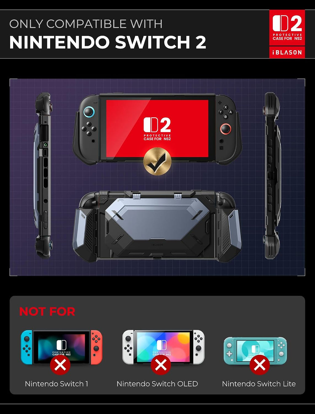 i-Blason Dockable Case for Nintendo Switch 2 with Stand, Blue - Image 9