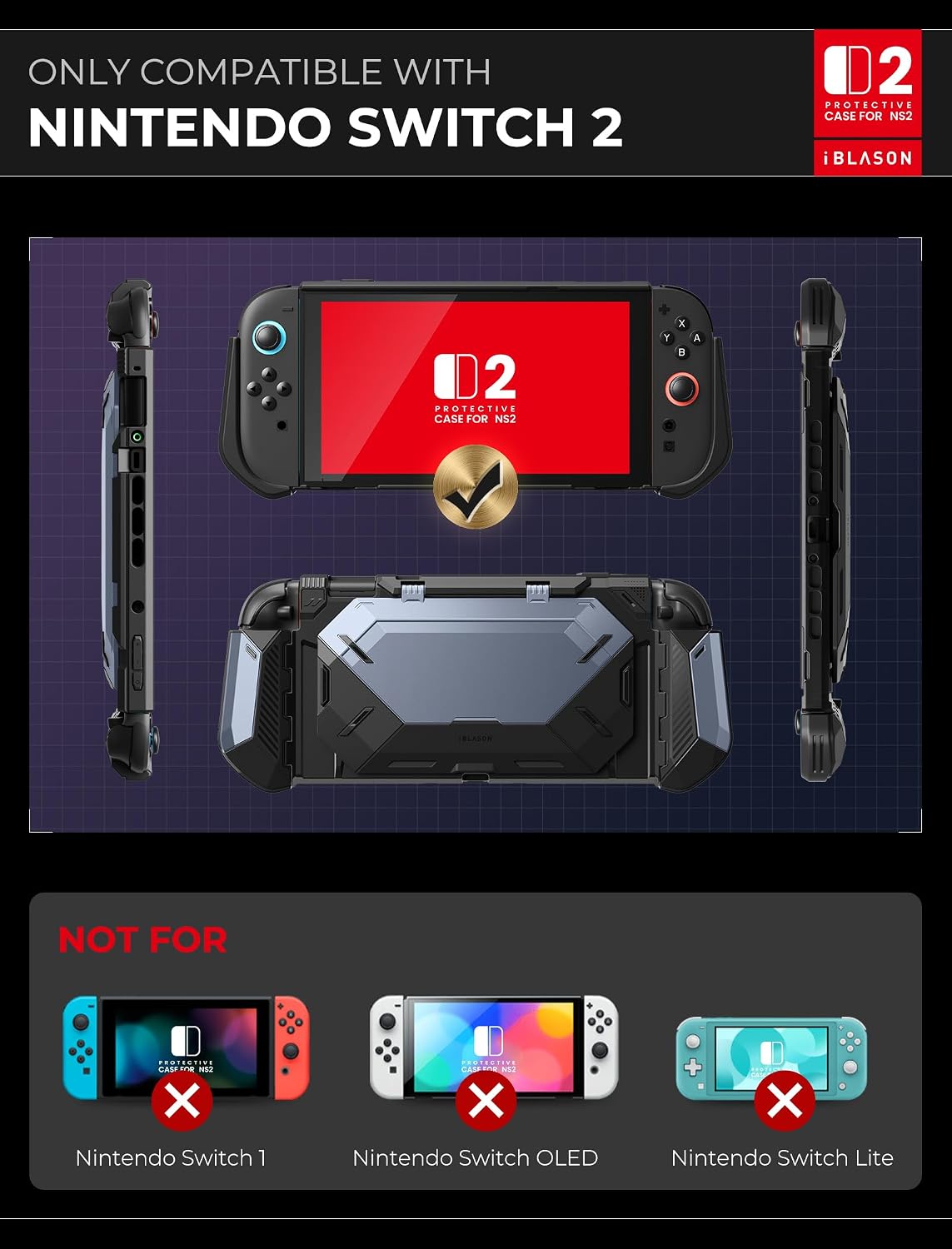 i-Blason Dockable Case for Nintendo Switch 2 with Stand, Blue - Image 9