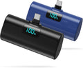[2 Pack] Mini Portable Charger for iPhone 17/16/15 Series, 6000mAh LCD Display PD Fast Charging Battery Pack Backup Charger for iPhone 17/17 Pro/17 Pro Max/16/16 Plus/16 Pro/15 Series -Black+Blue by HETP