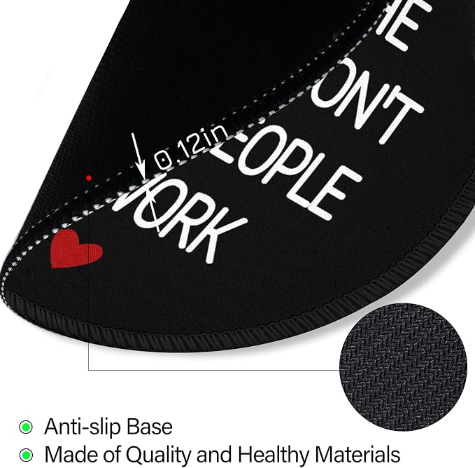 Funny Work Mouse Pad, Small Round Mousepad for Desk, Laptop | Mini Travel Wireless Mice Pad for Computer, Office Accessories, Coworker Gifts, 8.6 x 8.6 inch - Image 6