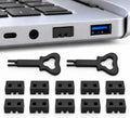 USB A Port Blockers 10 Pack, Control USB Access, 2 Dual Prong Keys, Black by PortPlugs