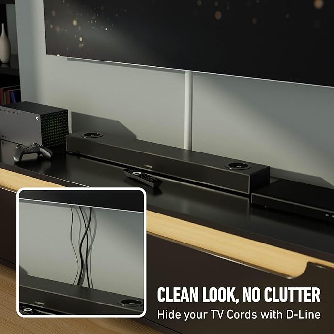 D-Line 13.12ft Cord Hider Kit, Patented Cable Cover, Hide Wires on Wall, Channel for TV Mount Cords, Raceway Wire Hiders, Paintable, Adhesive, Half Round, 4X 1.18in W x 0.59in H x 39in Lengths, White - Image 5