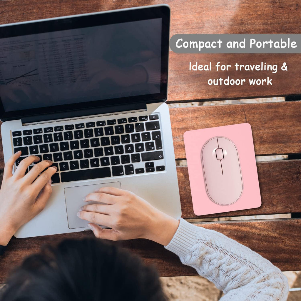 Small Mouse Pad, 5 x 6 Inch Thick Rubber Premium-Textured Non-Slip Portable & Washable Mini Mouse Mat for Women Men Wireless Laptops Keyboard Tray Gaming Computer Office Travel, Pink - Image 7