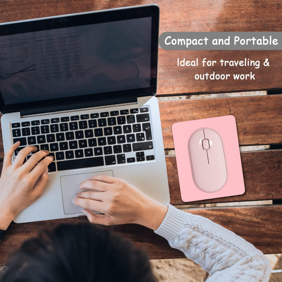 Small Mouse Pad, 5 x 6 Inch Thick Rubber Premium-Textured Non-Slip Portable & Washable Mini Mouse Mat for Women Men Wireless Laptops Keyboard Tray Gaming Computer Office Travel, Pink - Image 7