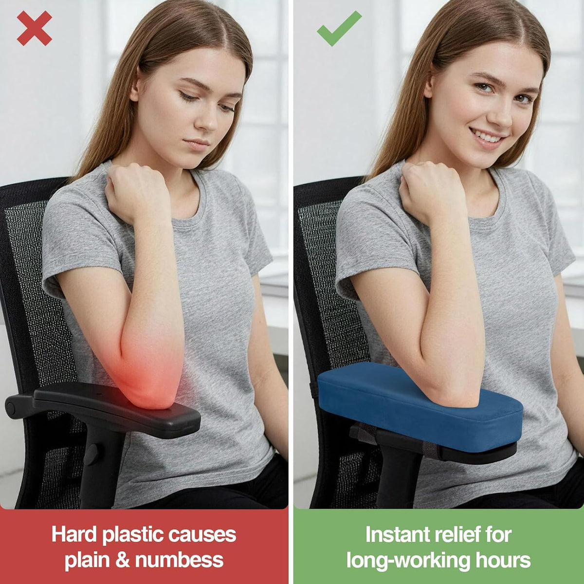 Smiry Memory Foam Office Chair Armrest Pads, Non-Slip Armrest Cushion - Image 5
