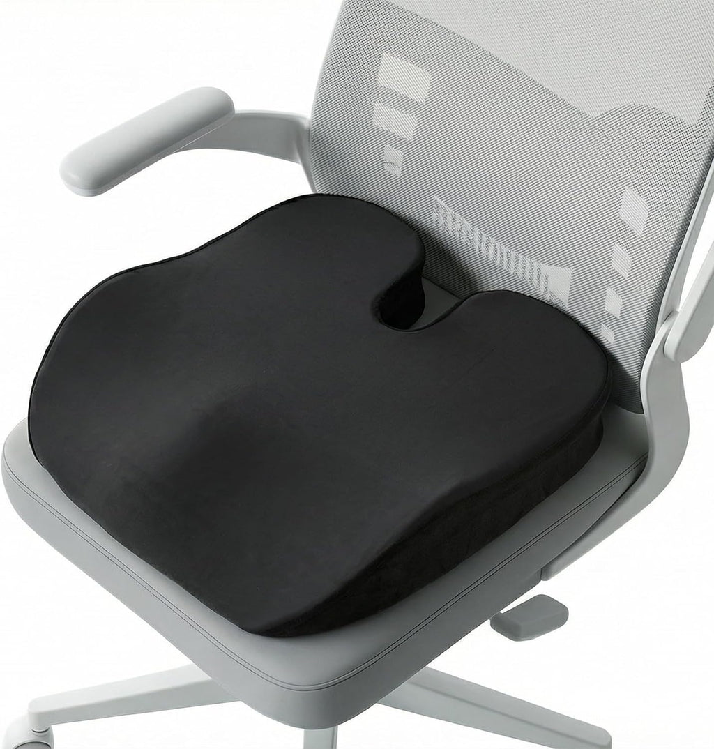 Ergonomic Seat Cushion for Office Chair, Cooling Memory Foam Cushion by LARROUS