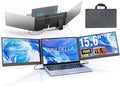 APILDELLA 15.6’’ Triple Laptop Screen Extender, 1080P FHD Portable Dual Monitor for Laptop USB C HDMI, Plug-Play Monitor Extender for Triple Display for Mac/Windows, Fit 13”-17.3” Laptops by APILDELLA