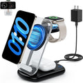 2026 Traveling Wireless Mag-Safe Fast Charging Station | Magnetic 3 in 1 Charger with Light for iPhone 17 16 15 14 13 12 Pro Max Plus,Apple Watch & Air pods 4 3 2 Pro(Black) by RYND