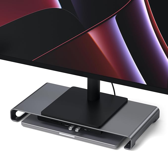 Satechi USB-C Hub Monitor Stand, 3 USB 3.0 Ports, For Desktop Computers | USB-C data port, micro/SD card readers, audio jack, for desktop computers, monitors, laptops - Image 5