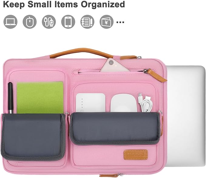 MOSISO 360 Protective Laptop Case 16 inch, 15-15.6 inch Laptop Sleeve | Compatible with MacBook Pro 16, HP Acer Dell Lenovo ASUS, Side Open Carrying Case with 4 Zipper Pockets, Pink - Image 2