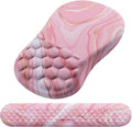Mouse Pad Wrist Support, Laokiiy 2 in1 Keyboard Wrist Rest+ Ergonomic Mouse Pad, Non-Slip Wrist Rest for Computer Keyboard, Made Easy Typing & Relieve Wrist Pain(Rose Gold Pink Marble) by Laokiiy