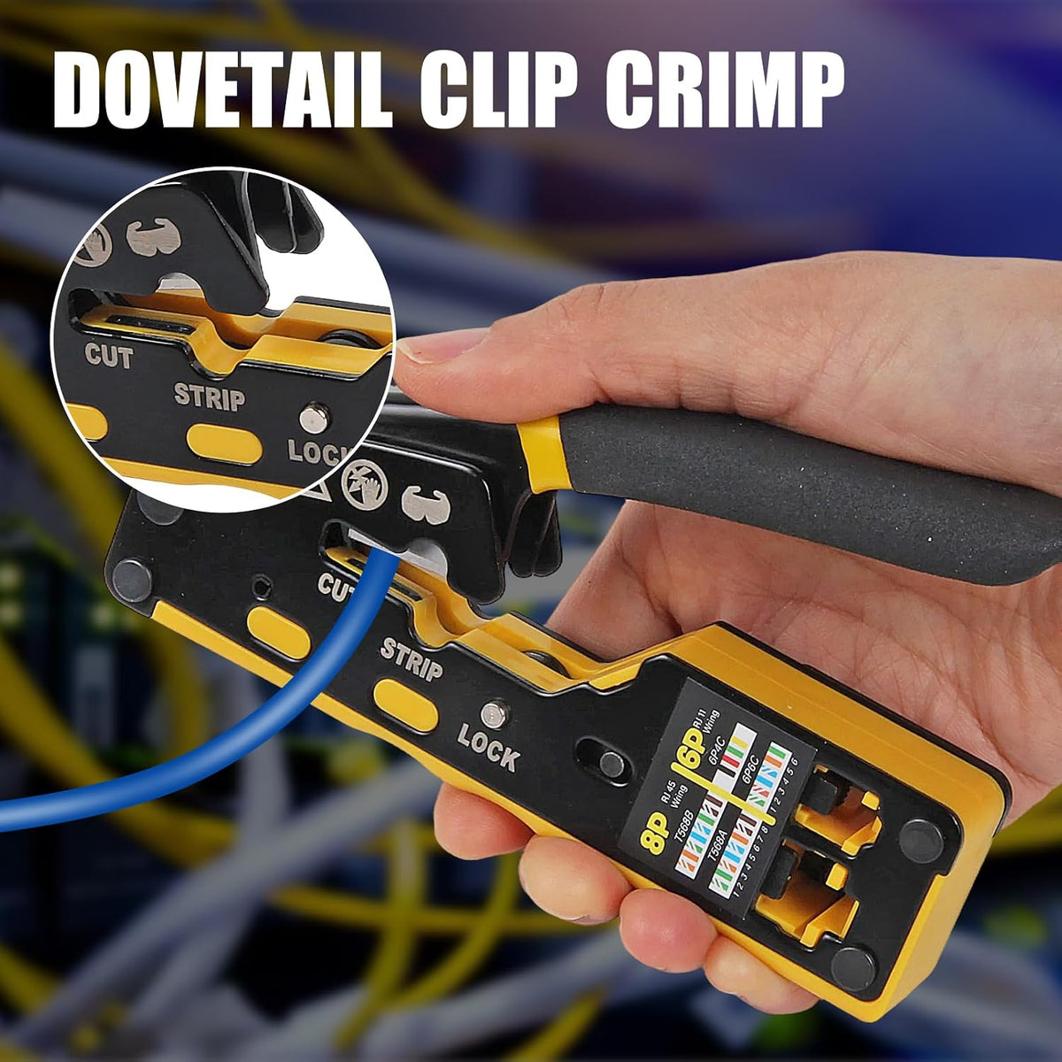 AITRIP Pass Through RJ45 Crimp Tool Kit Ethernet Crimper CAT5 Cat5e Cat6 Crimping Tool Kit with Network Cable Tester, 50PCS Cat6 Connectors, 50PCS Boots, Mini Cable Stripper - Image 5