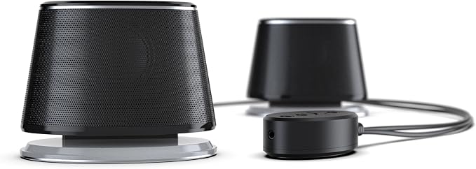 Amazon Basics Bluetooth Computer Speakers with USB 3.0, LED Blue Lighting, Volume Control, USB Powered, Set of 2 - Image 4
