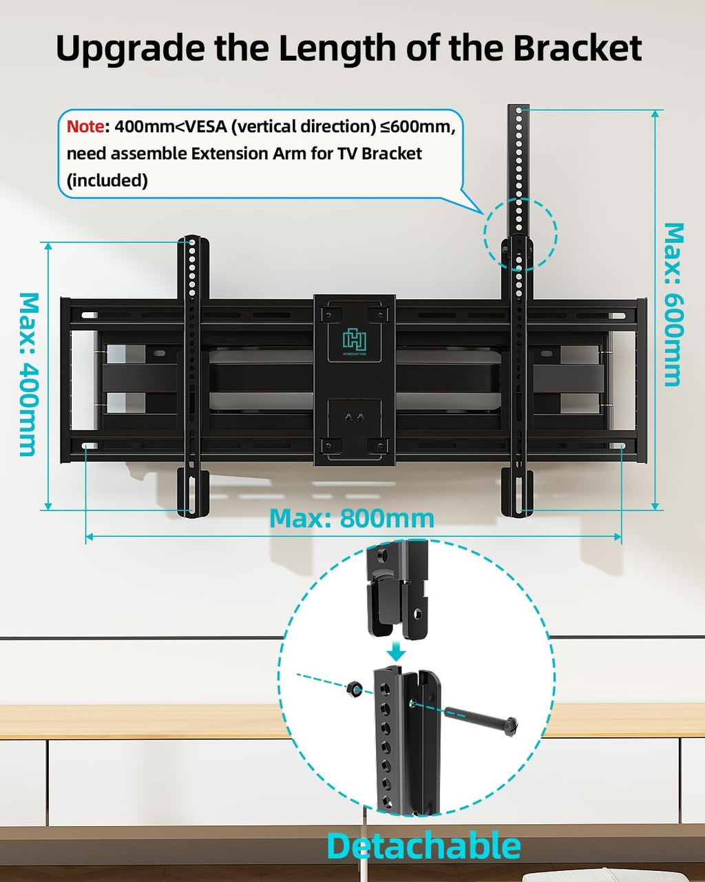 Heavy Duty Full Motion TV Wall Mount for 60–100” Large TVs - Image 6