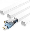 Delamu 57in Cord Hider, Cord Covers for 1 Wire, Paintable Cable Hider, Wire Covers for Cords on Wall, Wire Hiders for TV on Wall, Cable Cover Cable Management, W0.59in H0.40in by DELAMU