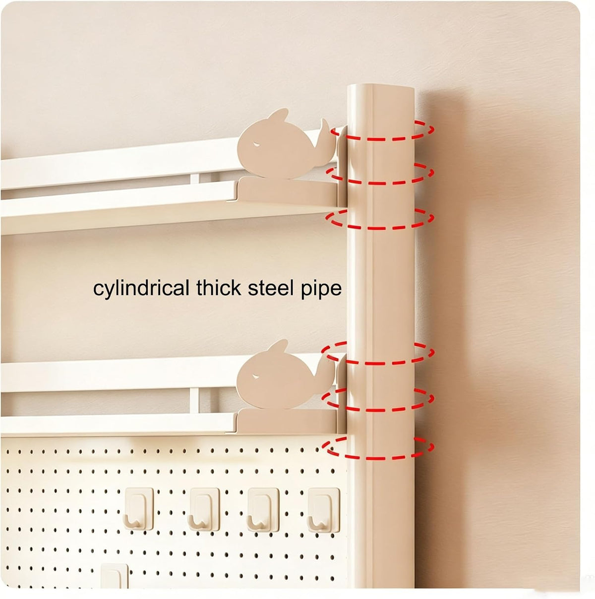 Desk Hutch Shelf with Pegboard for Dorm Office,Desktop Storage Organizer - Image 5