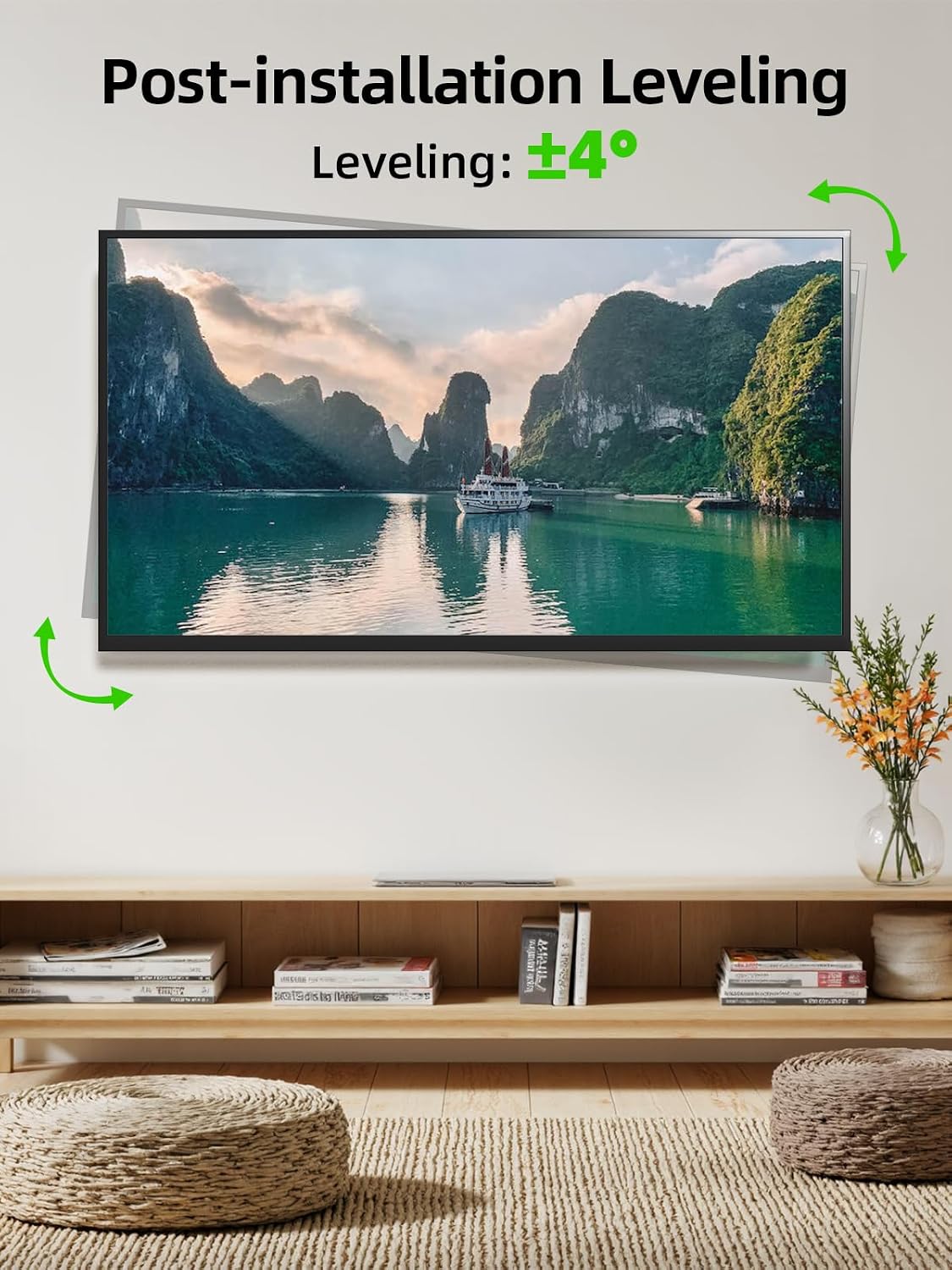 USX MOUNT Full Motion TV Wall Mount for 42-97 Inch TVs up to 150lbs, Swivel and Tilt Wall Mount TV Barcket with Extension, Max VESA 600x400mm & 16" Wood Studs，Fit Most 75 85 86 90 95 inch TVs - Image 7
