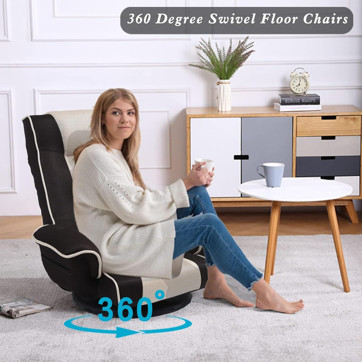 360° Swivel Floor Gaming Chair, 14-Position Adjustable, Foldable - Image 6