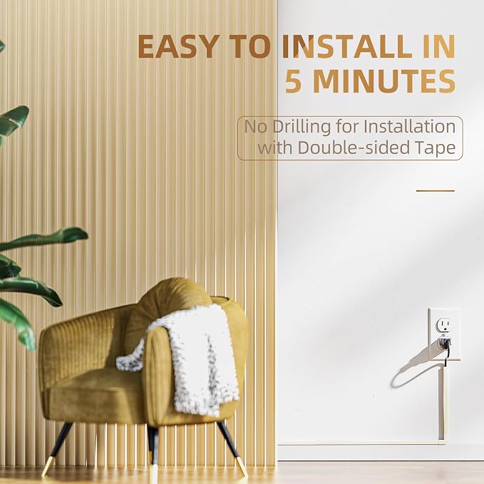 Delamu Beige Cord Hider, 85in Cord Covers for Wires on Wall, One-Cord Cable Hider, Wire Hiders Wire Covers for TV Cords on Wall, Easy Mount Cable Cover Management Kit, 6X L14.2 W0.59 H0.4in, Beige - Image 6