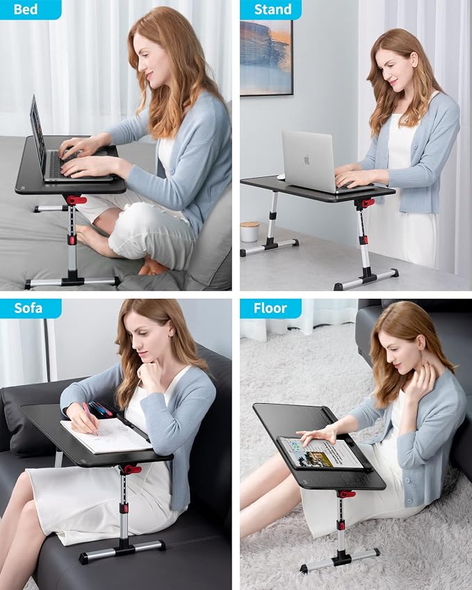SAIJI Laptop Bed Tray Table,Lightweight Foldable Lap Desk | Adjustable Standing Desk Foldable for Sofa Couch Floor Working Studying Reading Writing Eating,Fit Up to 17" Laptop - Image 8