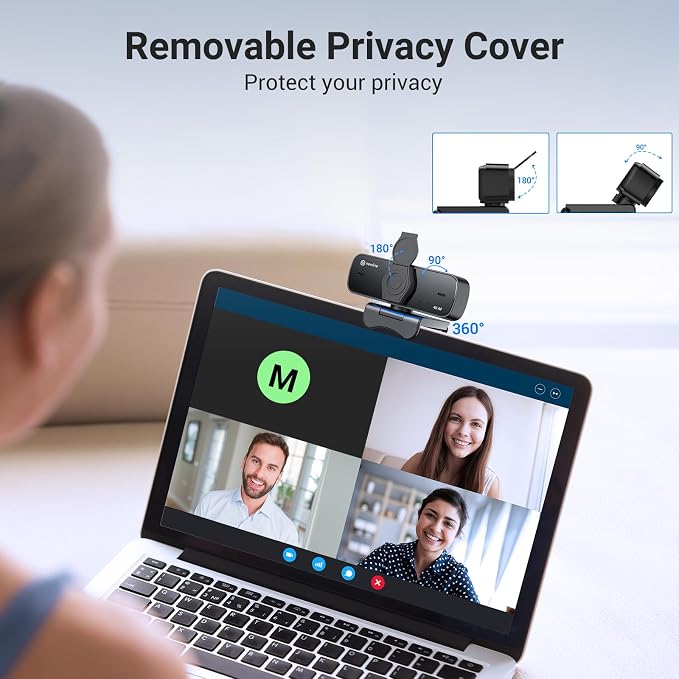 4K Webcam for PC with Fast Autofocus and Sony Sensor, Dual Noise-Reduction Microphones, Auto Light Correction, 4K 30FPS UHD, 77° FOV USB Webcam with Tripod for Zoom, Teams, Mac and Streaming - Image 9