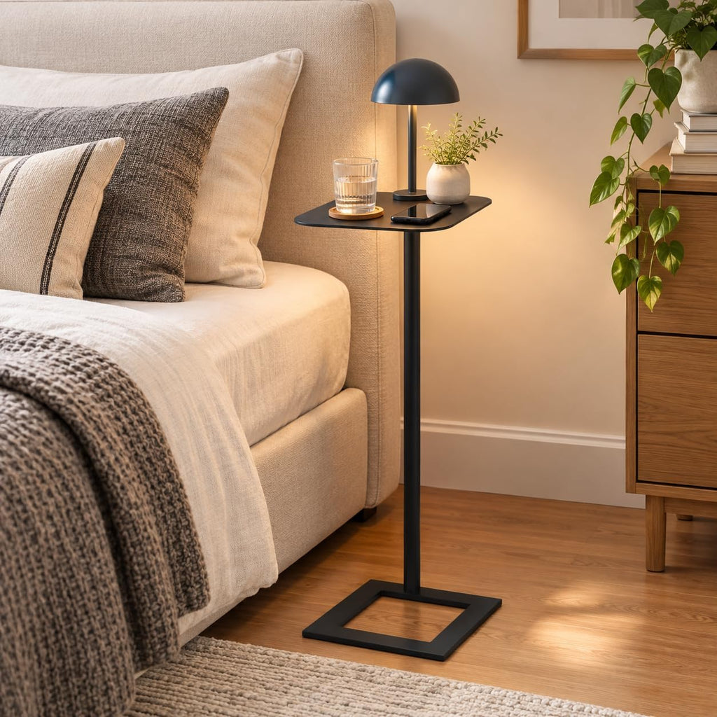 Modern Stable C Table End Table, 23.4" Tall, Medium, Black - Image 7