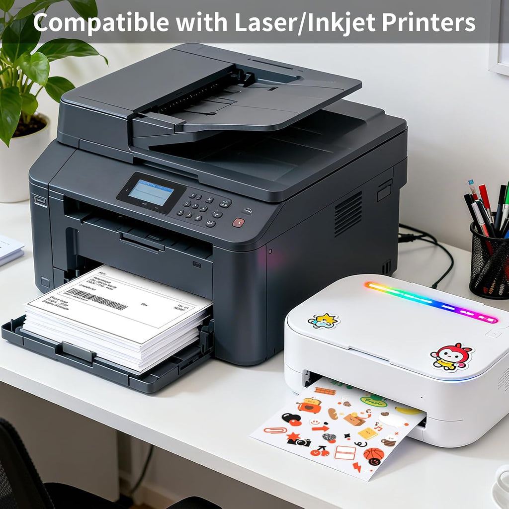 500 Sheets 8.5" x11" Full Sheet Shipping Labels, Printable Sticker Paper, Matte, Letter Size Label Stickers for Laser/Inkjet Printers (500 Labels) - Image 3