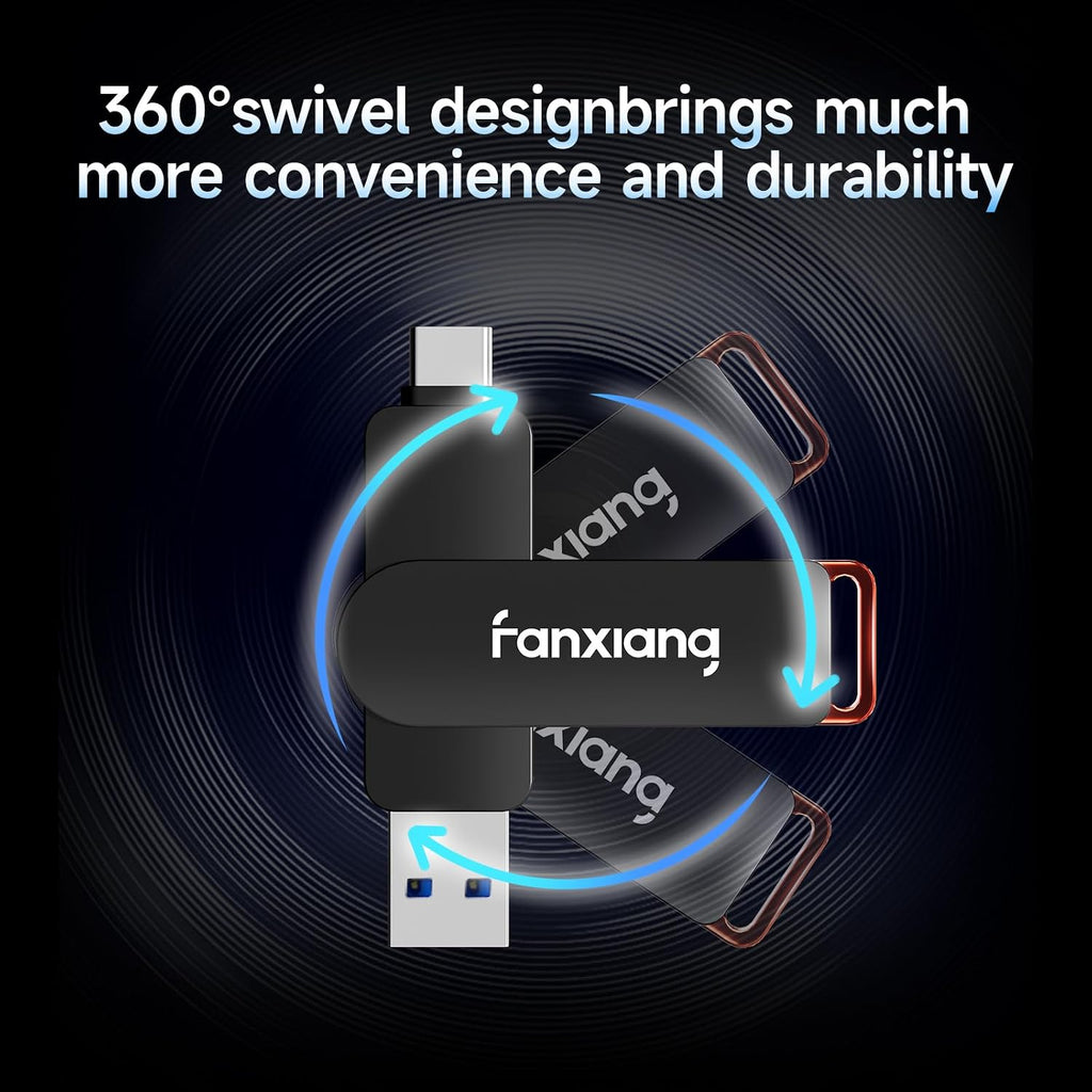 fanxiang 512GB Flash Drive Up to 560MB/s External SSD,Type C & USB-A 3.2 Gen 2, Thumb Drive,Memory Stick for iPhone15/16/PS4/Android Phone/Windows/Mac - Image 4