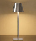 UME Cordless Table Lamp, Battery Operated Lamp - Portable Waterproof Rechargeable Table Lamp w/ 3 Color Temps & Stepless Dimming for Dinner, Desk, Cafe, Outdoor (Brushed Silver) by UME