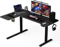 L Shaped Electric Standing Desk - 59x40 Inch Reversible Corner Sit Stand Desk with Hook&Cup Holder,Electric Height Adjustable Table,for Home Office Gaming Computer Desk, Black Carbon by Acrolix