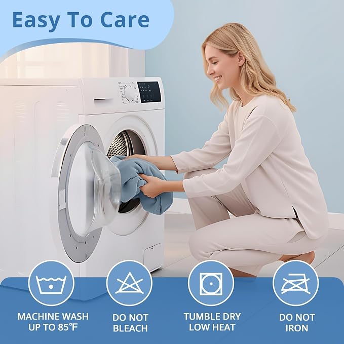 Sasttie Reading Pillow for Bed, Back Pillow for Sitting Up, Greyish Blue | 18" Backrest Support Cushion for Couch, Sofa, and Floor, Dorm Essentials, OEKO-TEX, Adjustable Down Alternative Fill - Image 8