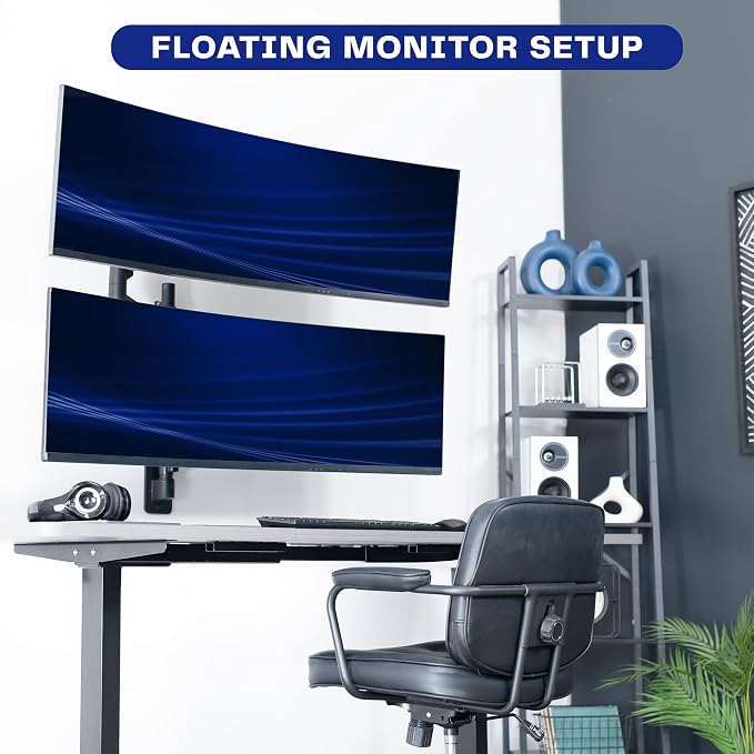 VIVO Pneumatic Arm Dual Ultrawide Monitor Wall Mount for Up to 49 inch Screens, Holds 2 Ultra Wides Up to 33.5 lbs Each, Black, MOUNT-V120K - Image 8
