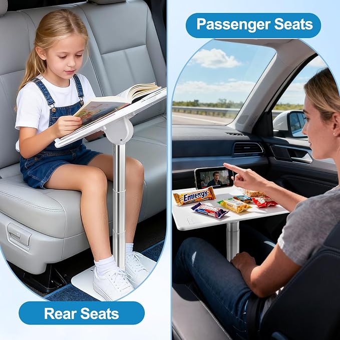 Car Desk for Laptop Passenger Seat- Adjustable Car Seat Tray Table | Car Laptok Desk for Work & Eating Universal Table for Front or Rear Seat - Image 4