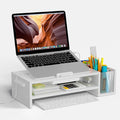 AFOOYO Adjustable Wood Laptop Stand, Ergonomic Height & Angle Computer Riser with Pen Holder – Compatible with MacBook Air/Pro, Dell, HP, Lenovo & 10-17.3" Notebooks – White by AFOOYO