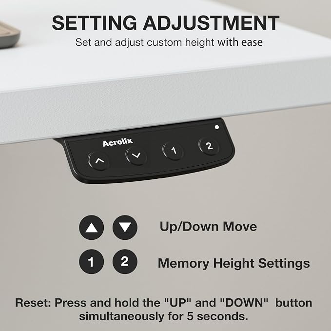 Electric Standing Desk with Cable Management,White Height Adjustable Desk with Memory Presets, Sit Stand Table for Work from Home, Ergonomic Computer Desk,40 x 24 inch - Image 6