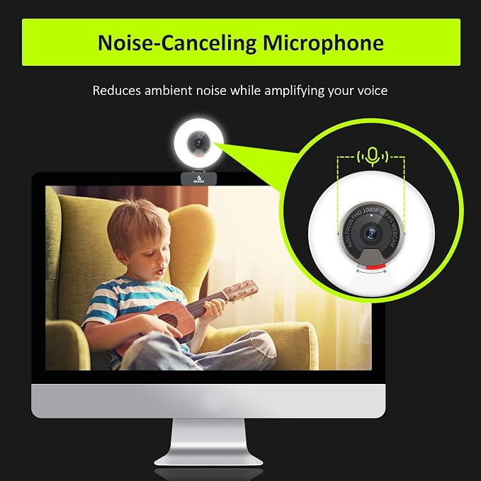 NexiGo N960E 1080P 60FPS Webcam with Light, Software Included, Fast AutoFocus, Built-in Privacy Cover, USB Web Camera, Dual Stereo Microphone, for Zoom Meeting Skype Teams Twitch - Image 6