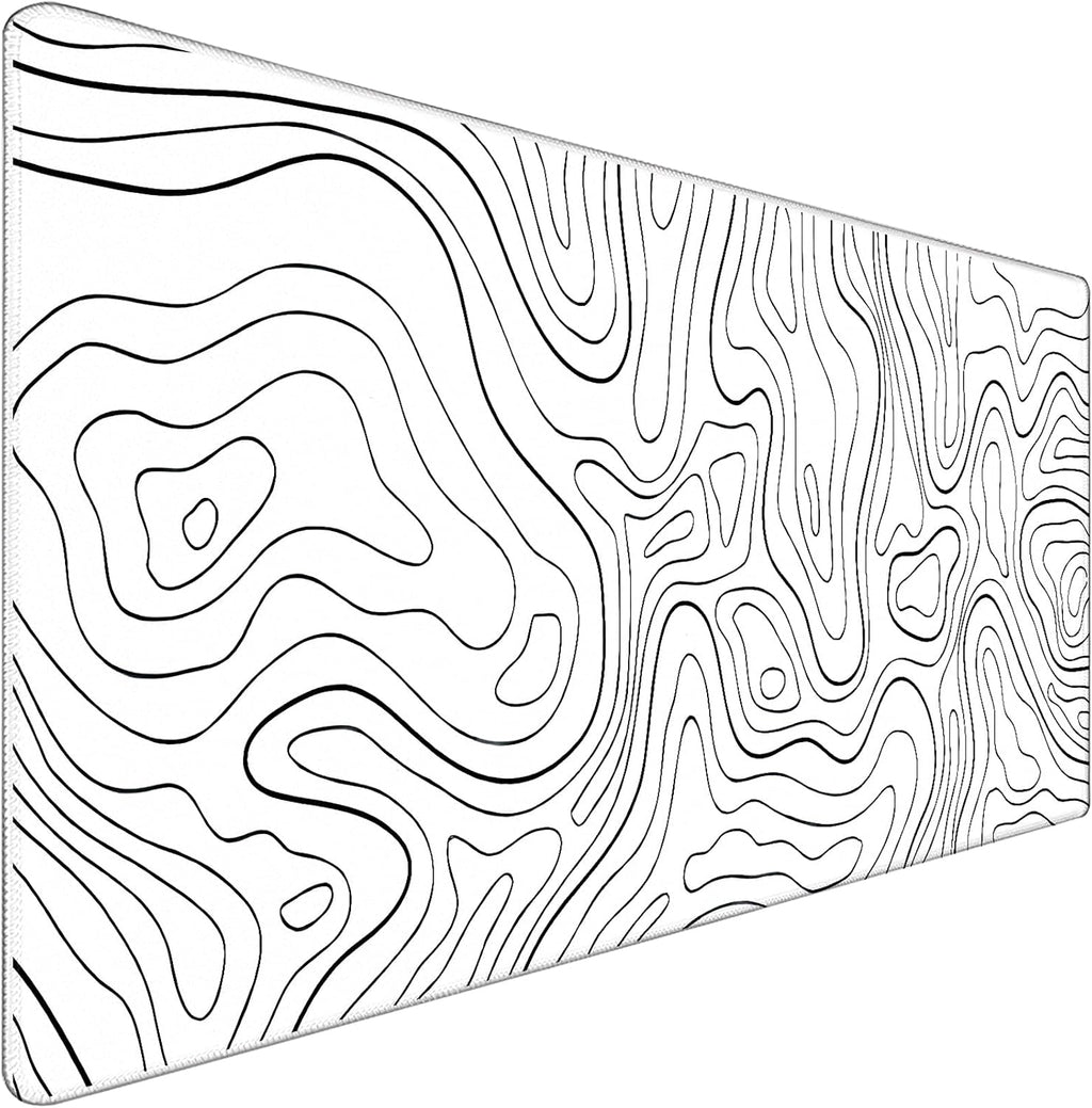 Extra Large Mouse Pad, Gaming Mouse Pad, Waterproof Extra Large Mousepad with Stitched Edges, Non-Slip Base Keyboard Pad for Gamer, Office & Home, 31.5 x 15.8, Black Lines by TEDNETGO