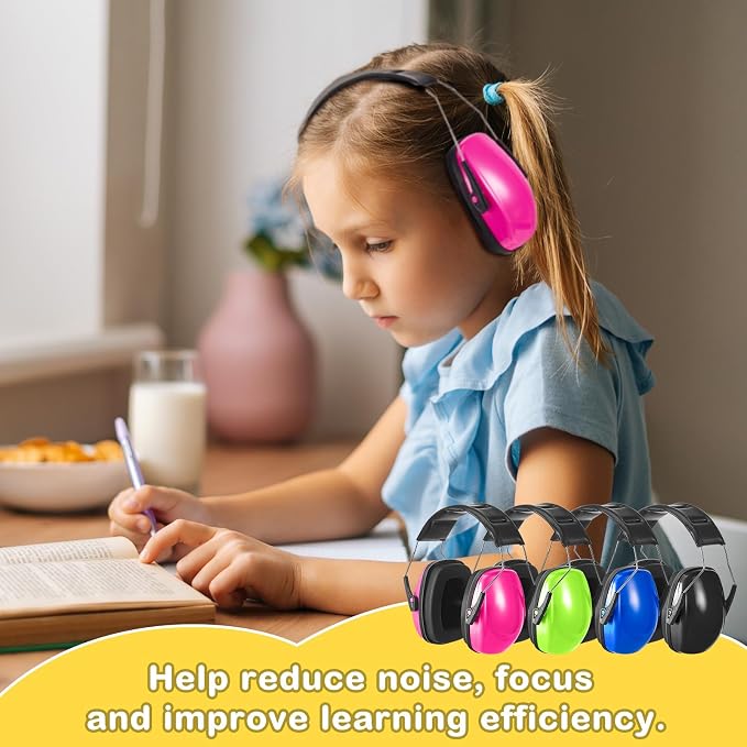 12 Pcs Kids Ear Protection Noise Cancelling Headphones Ear Muffs Bulk 27db Adult Noise Reduction Hearing Earmuff(Universal Fit (kids & Adults),Bright Style) - Image 6