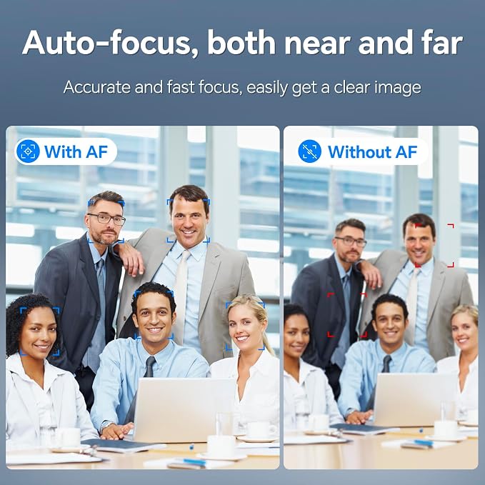 4K Webcam for PC with Fast Autofocus and Sony Sensor, Dual Noise-Reduction Microphones, Auto Light Correction, 4K 30FPS UHD, 77° FOV USB Webcam with Tripod for Zoom, Teams, Mac and Streaming - Image 3