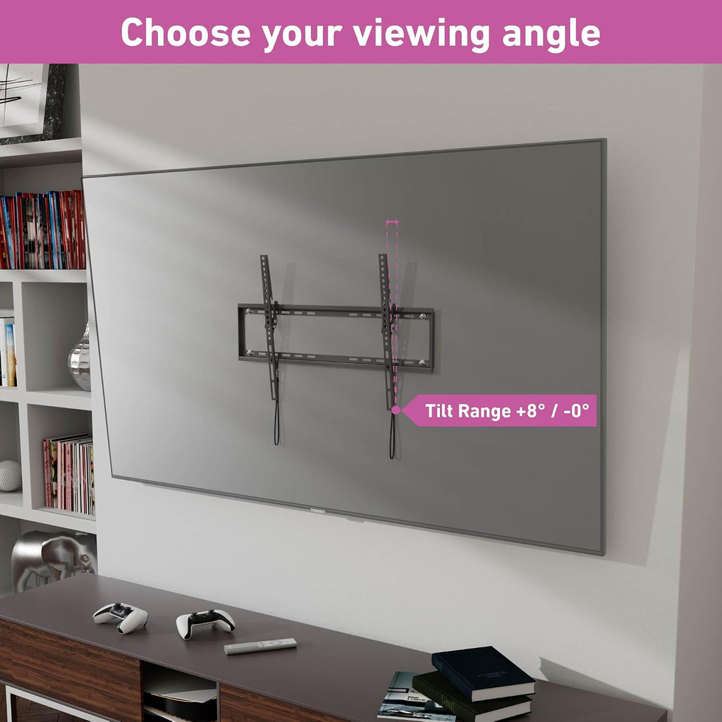 D-Line TV Wall Bracket for 50-85 Inch TVs, Low Profile Tilting TV Wall Mount - VESA 200x200mm - 600x400mm, Holds up to 110lbs - Image 3