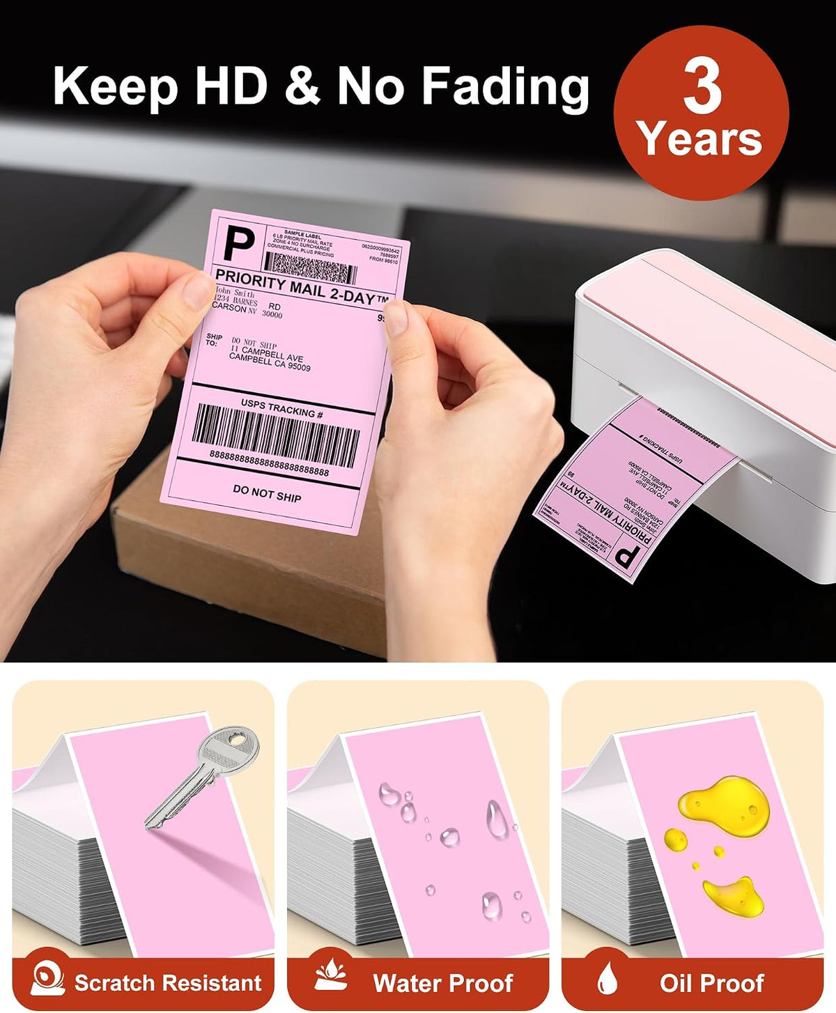 Phomemo 4x6 Thermal Shipping Labels Fan-Fold 500 PCS Adhesive Address Paper - Image 2