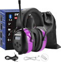 PROHEAR 033 AM FM Bluetooth 5.4 Radio Headphones Hearing Protection 31dB SNR - 58Hrs Playtime - Ear Protector for Mowing Lawn, Gifts for Women (Purple) by PROHEAR