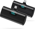 [2 Pack] Mini Portable Charger for iPhone 17/16/15 Series, 6000mAh LCD Display PD Fast Charging Battery Pack Backup Charger for iPhone 17/17 Pro/17 Pro Max/16/16 Plus/16 Pro/15 Series -Black+Black by HETP