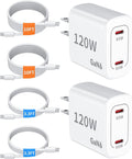 120W Fast Charger USB C - 2 Pack 65W PD Dual Port GaN Type C Charging Block | 3.3/3.3/10/10FT USB C Cable for MacBook Air Pro iPhone 17/16/15 Series Samsung Galaxy S25/S24/S23 Ultra Home Office Travel by Rottay