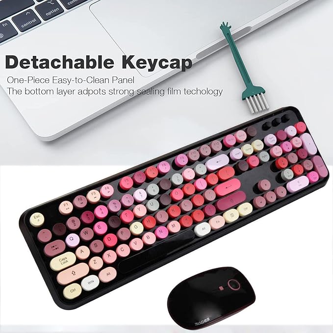 Keyboard and Mouse Sets, Wireless, Reliable 2.4 GHz Connectivity for PC,Laptop,Smart TV and More (Black Colorful) - Image 6