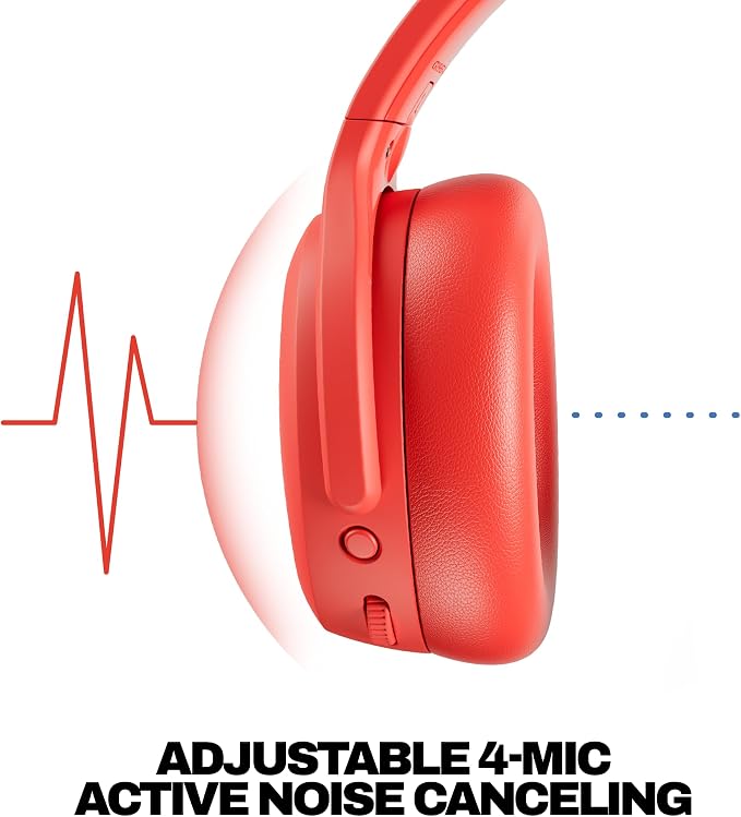 Skullcandy Crusher ANC 2 Noise Cancelling Wireless Headphones - Plasma | Multi-Sensory Crusher Bass, Over-Ear Fit, Bluetooth, 60 Hours Battery, Working Out, Gym, Travel, Studying, Music, Gaming - Image 4